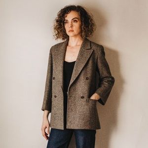 VINTAGE 💖 Jaeger 100% Wool Herringbone Blazer